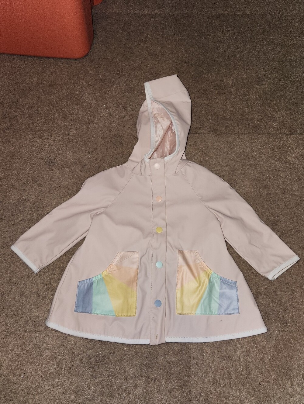 Cynthia Rowley 12M Baby Toddler Girl Light Pink Rain Coat Jacket Hood Pockets